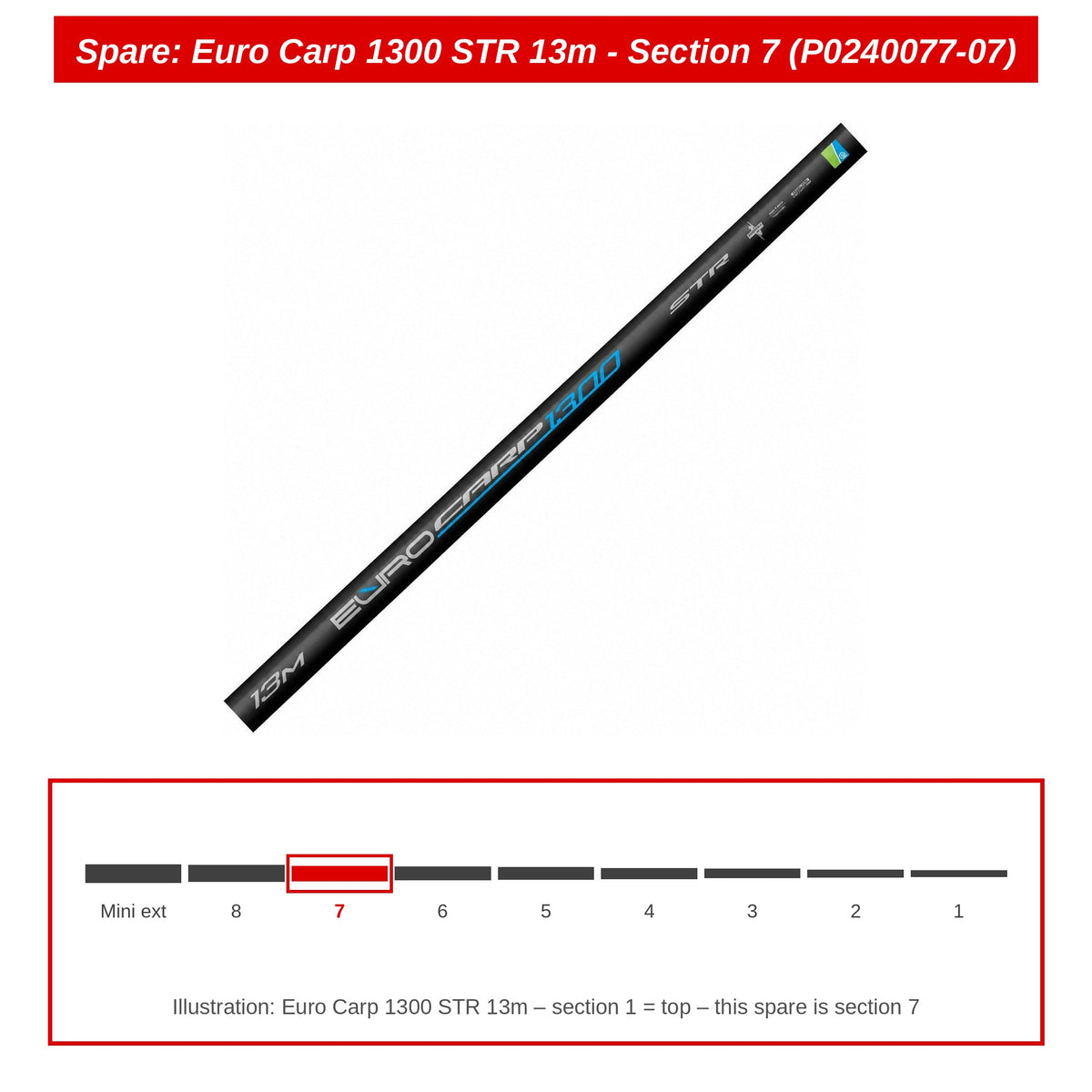 Preston Hengeldeel 7 voor Euro Carp 1300 STR vaste hengel – P0240077-07