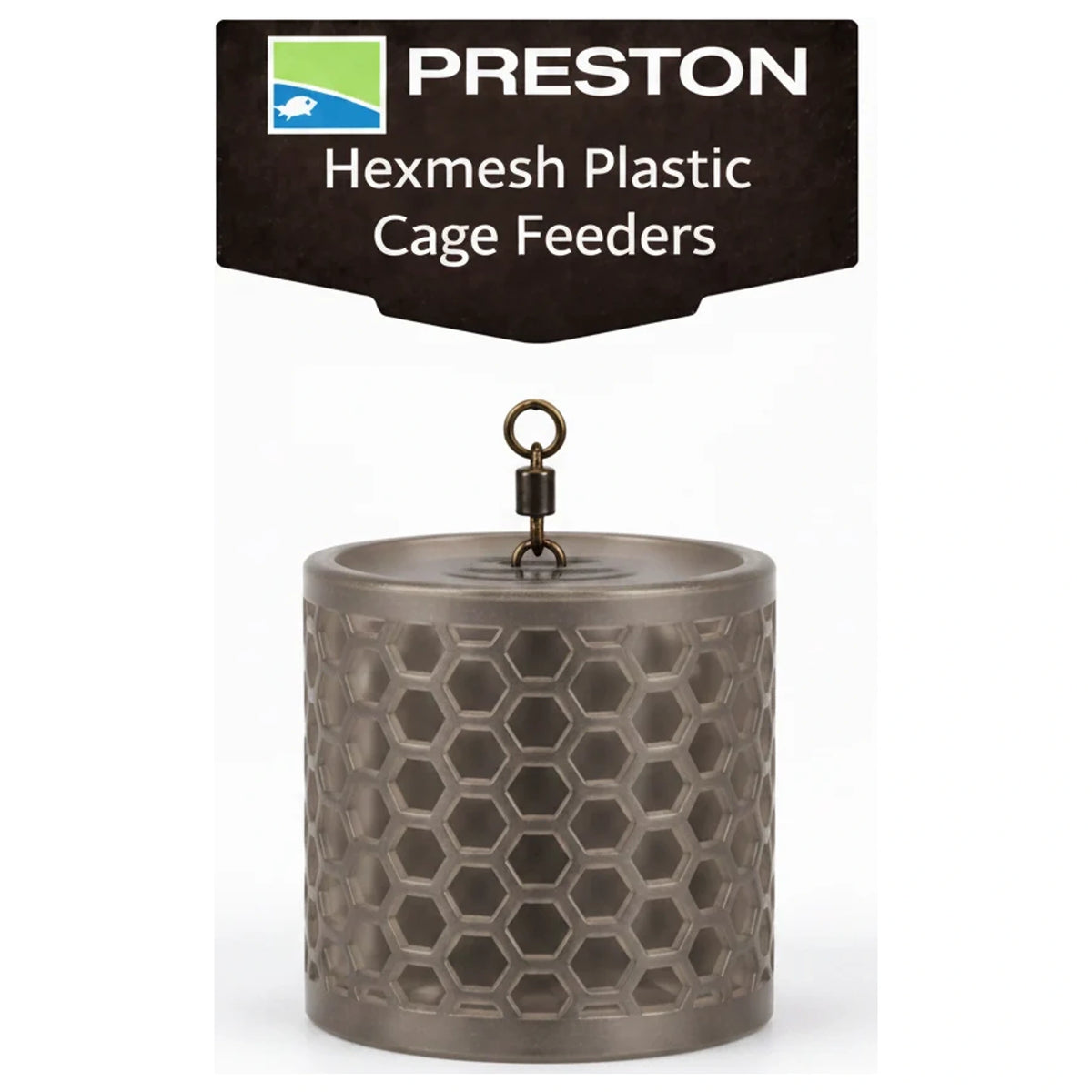 Preston Hexmesh Plastic Cage Feeders – grijze kunststof voerkorf