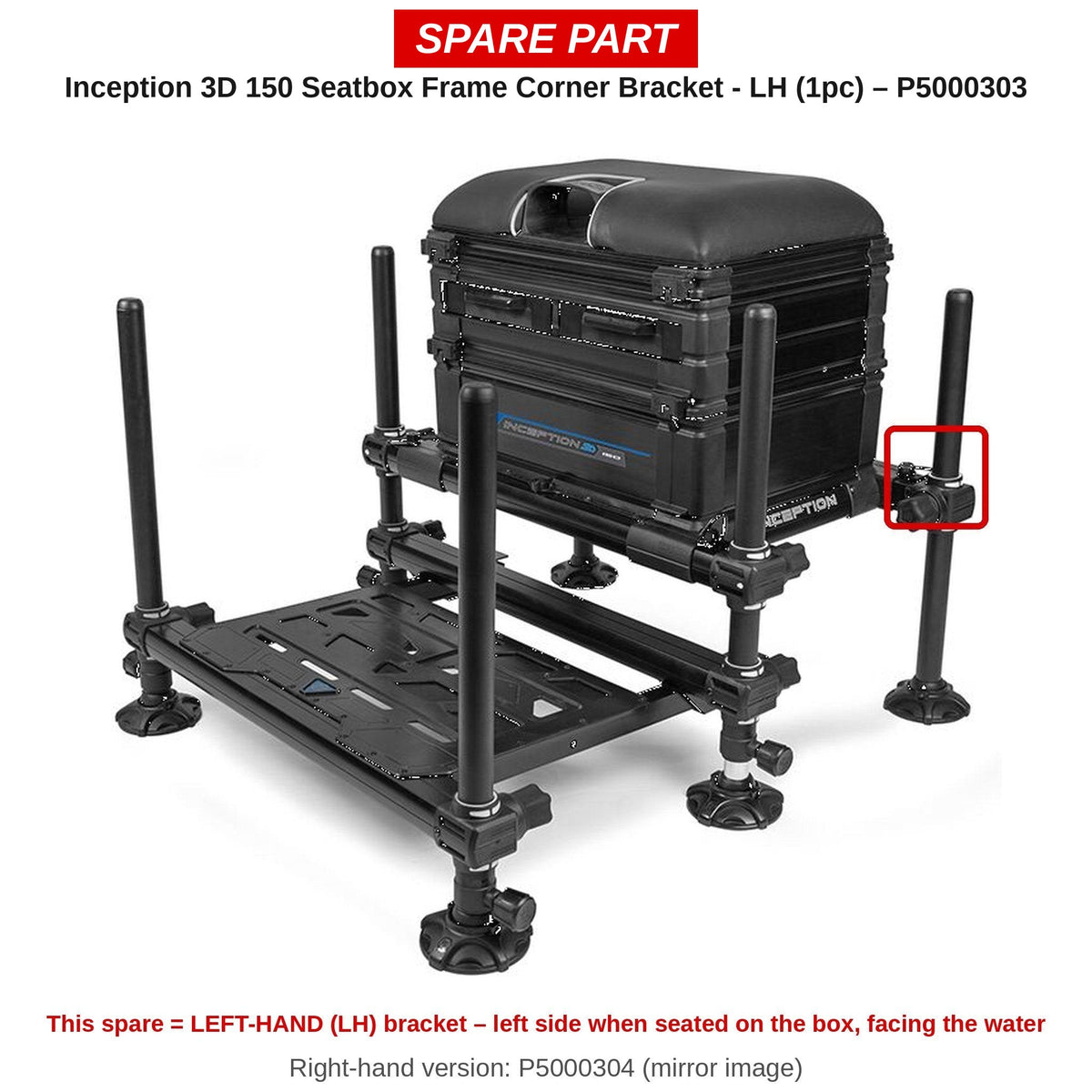 Preston Hoekbeugel frame links voor Inception 3D 150 zitkist – P5000303