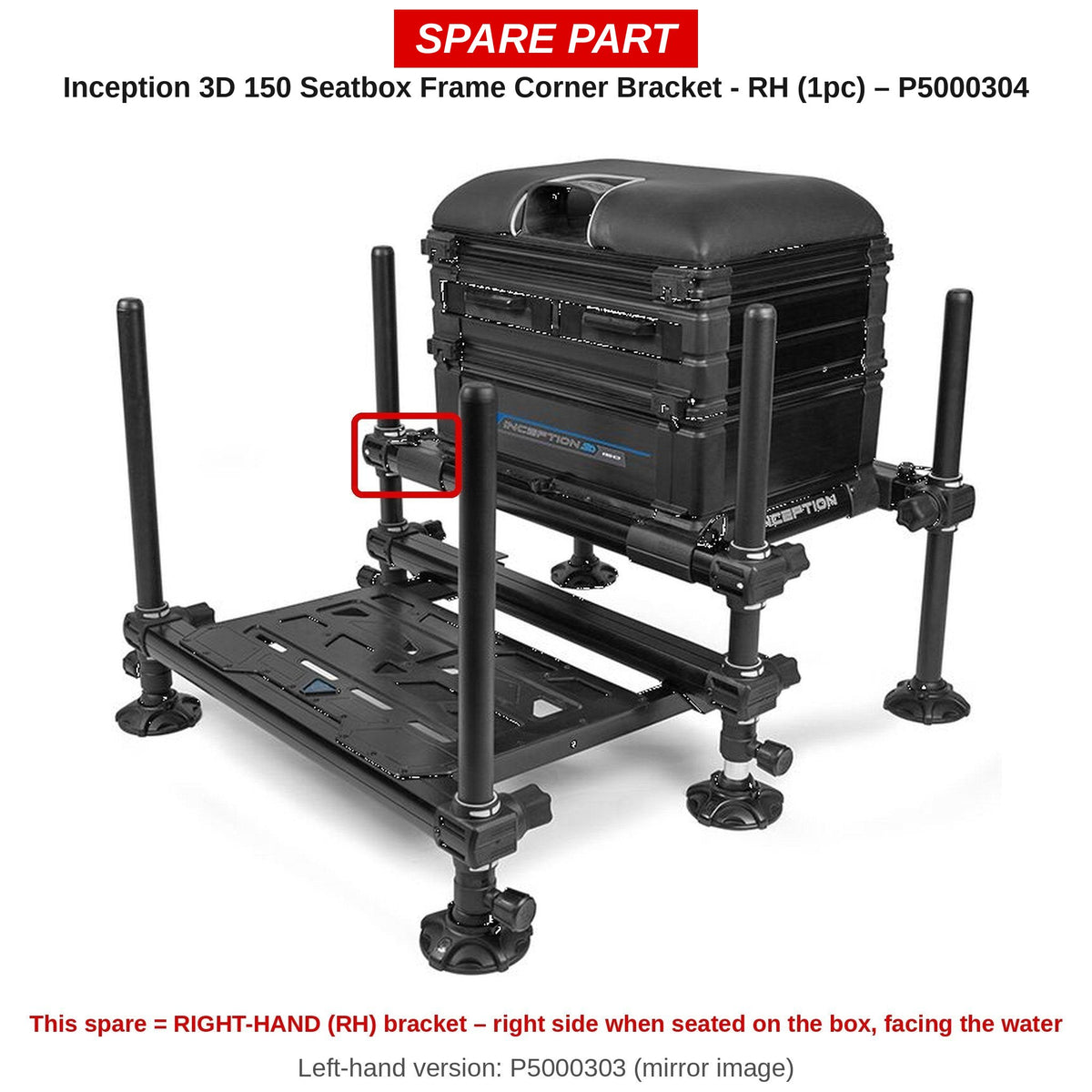 Preston Hoekbeugel frame rechts voor Inception 3D 150 zitkist – P5000304