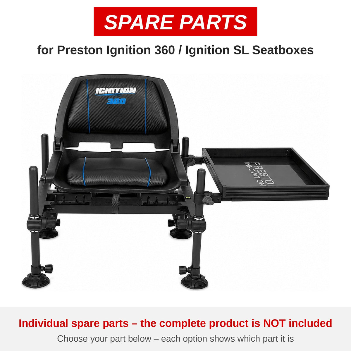 Preston Ignition 360 / Ignition SL Seatboxes – onderdelen (P0120028)