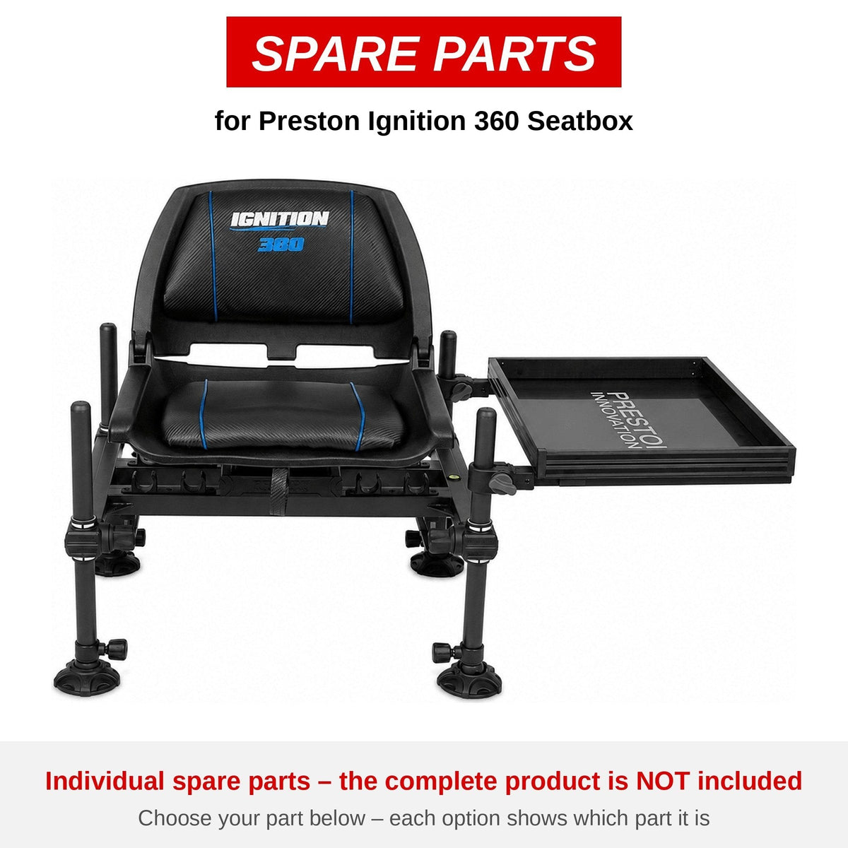 Preston Ignition 360 Seatbox – onderdelen (P0120028)