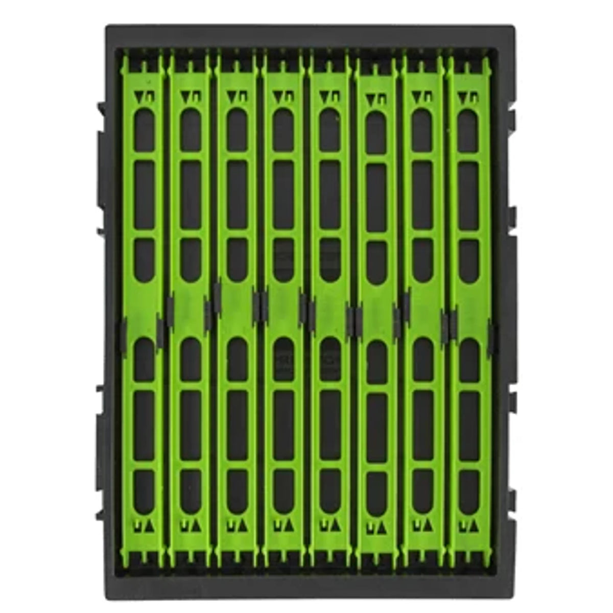 Preston InterLok Winder Tray met groene tuigenplankjes en verstelbare clips