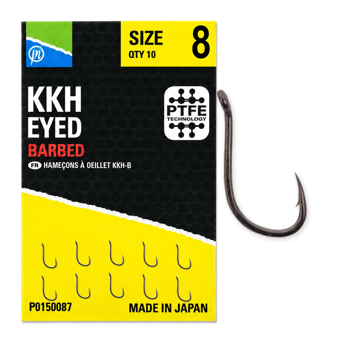 Preston KKH Eyed Barbed haak met weerhaak maat 8
