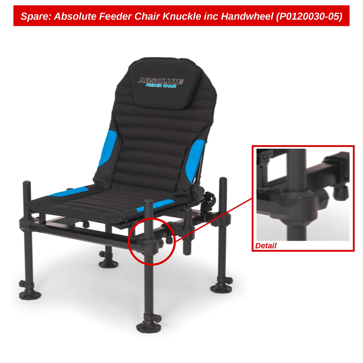 Preston Klem met handwieltje voor Absolute 36 feederstoel – P0120030-05
