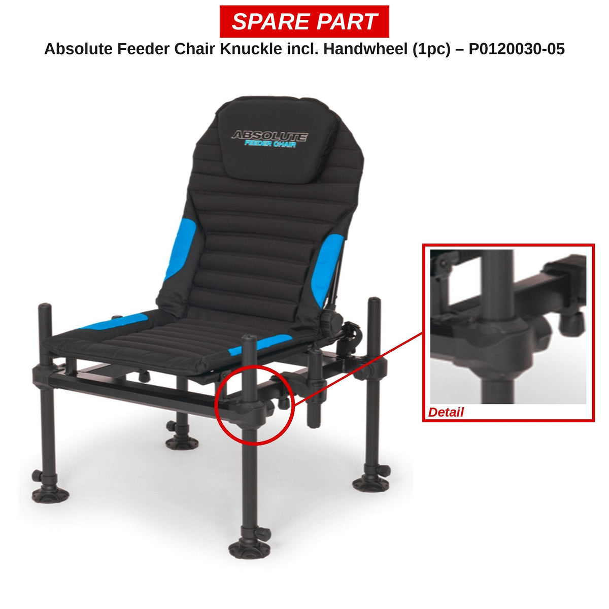 Preston Klem met handwieltje voor Absolute 36 feederstoel – P0120030-05
