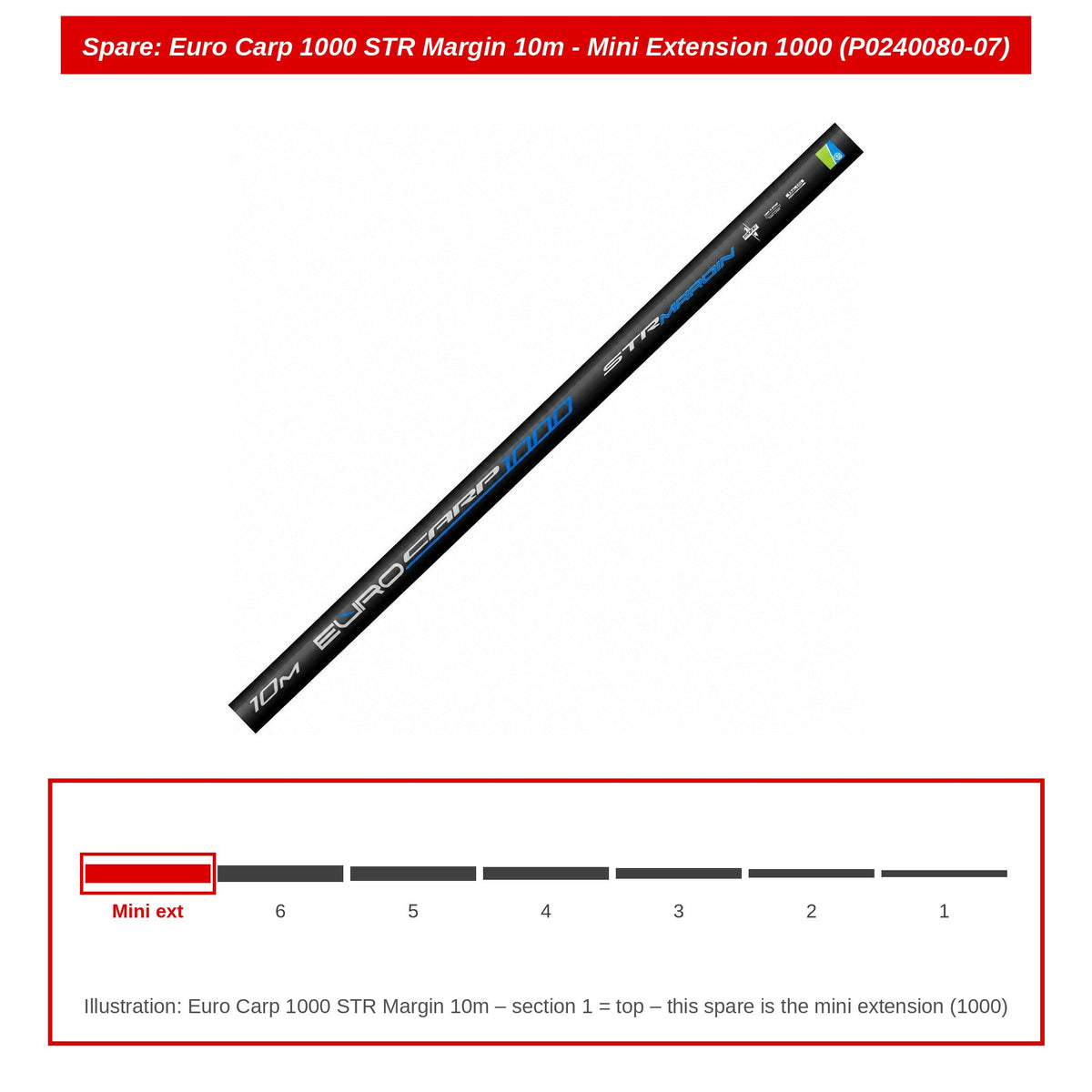 Preston Mini-verlengdeel 1000 voor Euro Carp 1000 STR Margin vaste hengel – P0240080-07