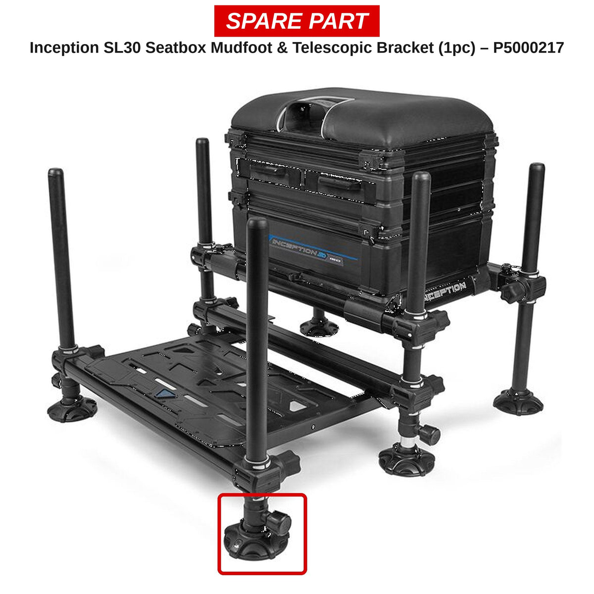 Preston Modderpoot met telescoopbeugel voor Inception SL30 zitkist – P5000217