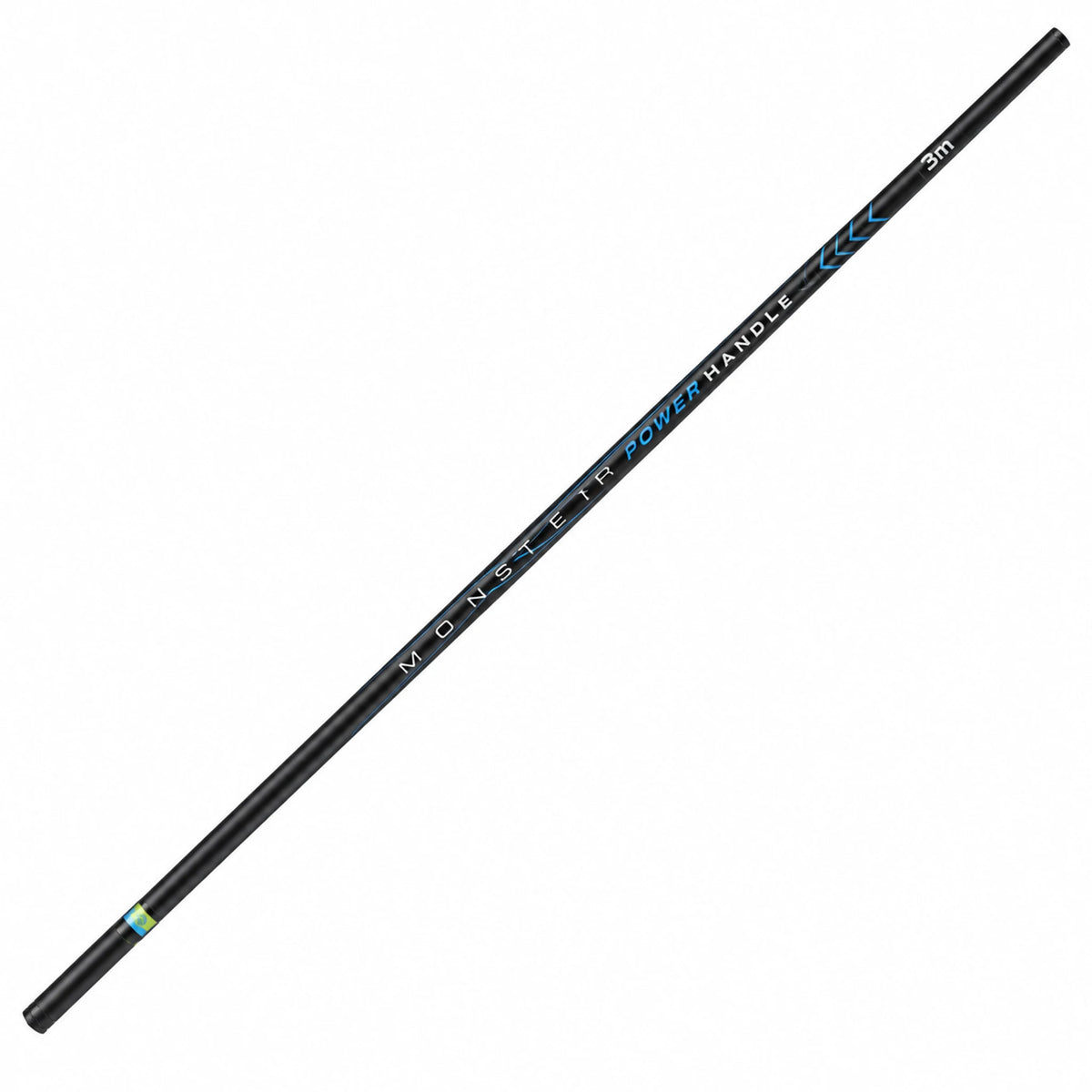 Preston Monster X Power Handle 3 m – complete schepnetsteel met blauw-witte opdruk