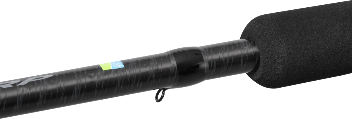 Preston Monster XS Carp Feeder Rods – handdeel en haakhouder in close-up