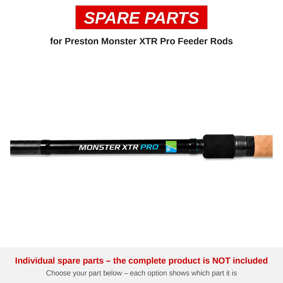 Preston Monster XTR Pro Feeder Rods – onderdelen (P0070097)
