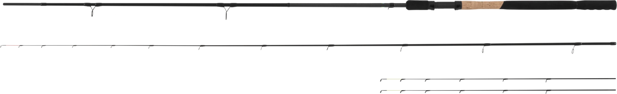 Preston Monster Xtreme Distance Feeder Rods - volledige hengeldelen op witte achtergrond