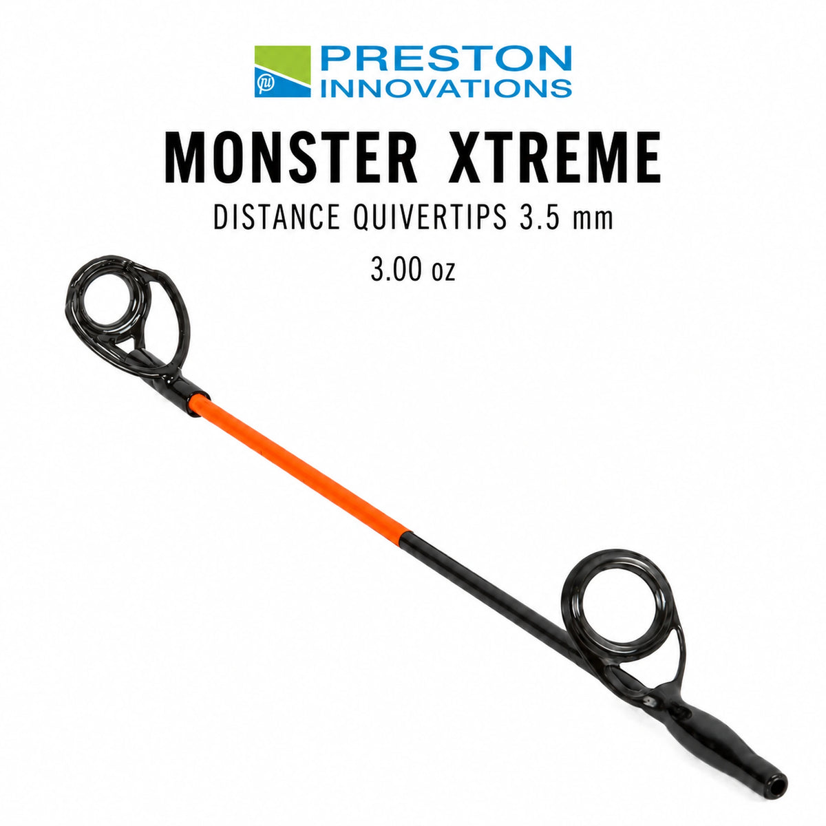 Preston Monster Xtreme Distance Quivertip 3.00 oz, oranje feedertop op witte achtergrond