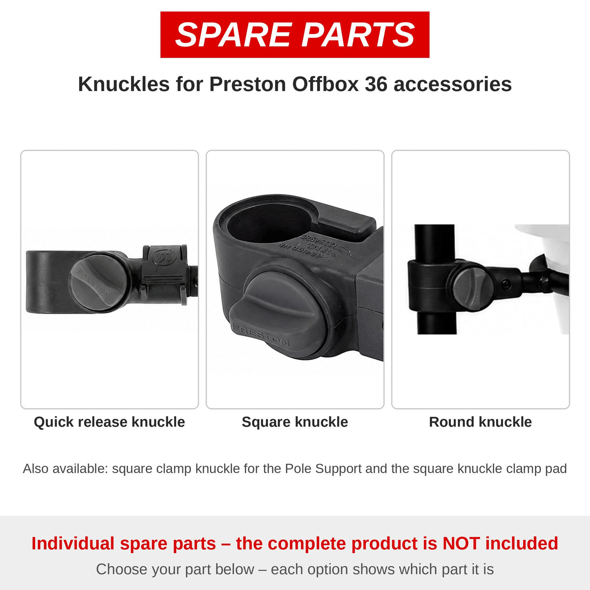 Preston Offbox 36 Knuckles – onderdelen