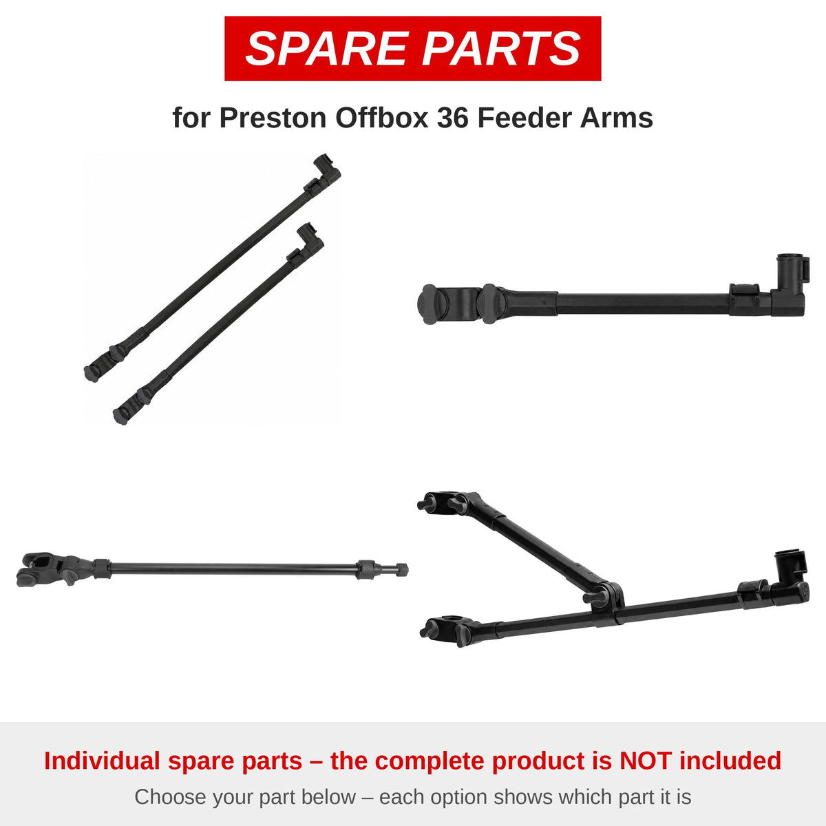Preston Offbox 36 Feeder Arms – onderdelen