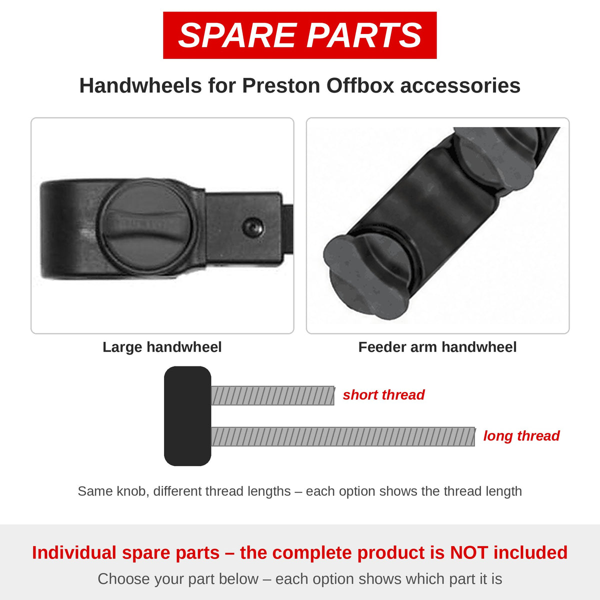 Preston Offbox Handwheels – onderdelen