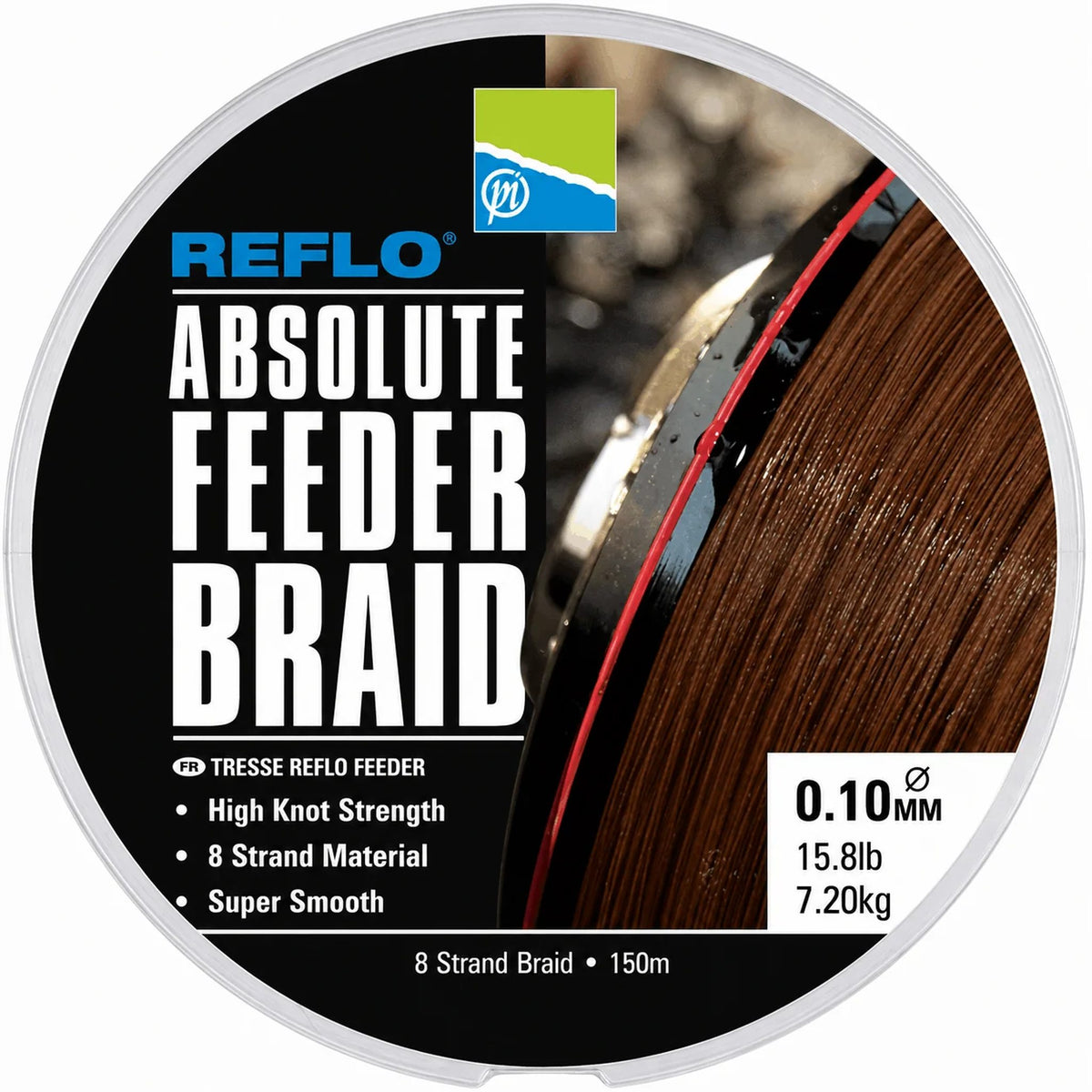 Preston Reflo Absolute Feeder Braid 150 m – gevlochten feederlijn van 0,10 mm