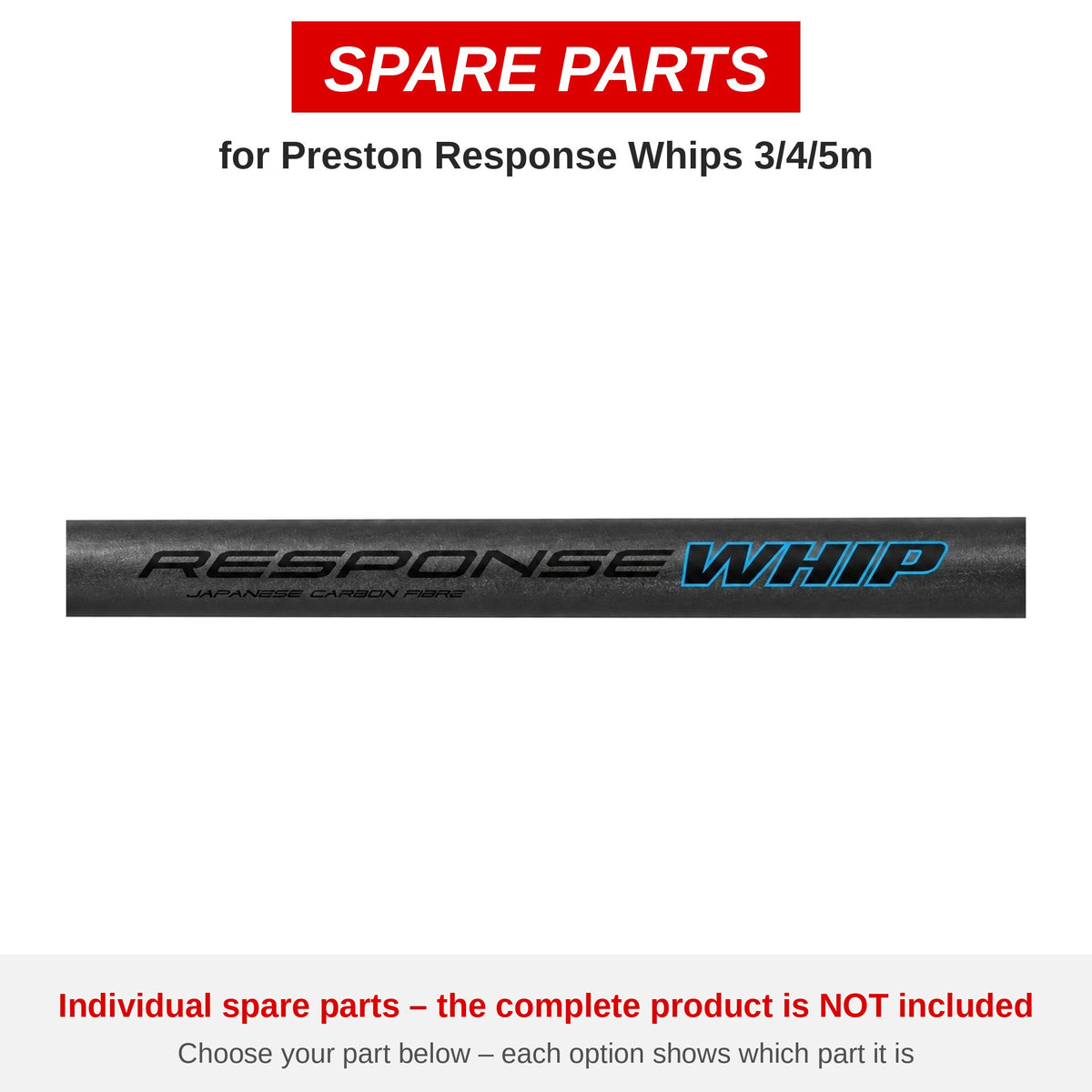 Preston Response Whips 3/4/5m – onderdelen (P6190066)
