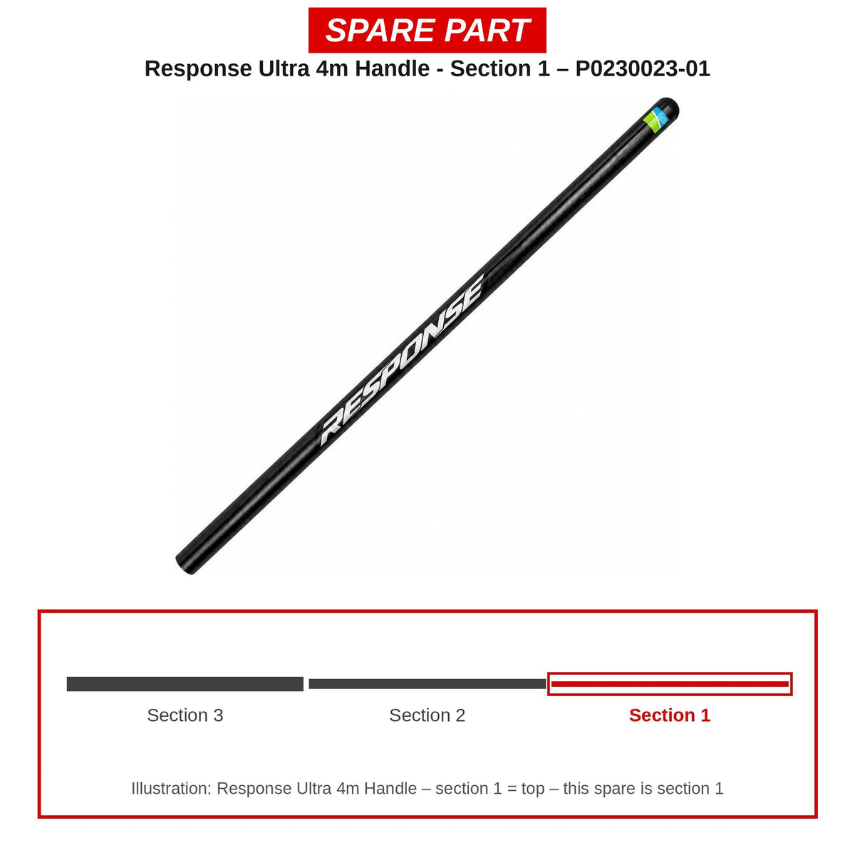 Preston Schepnetsteeldeel 1 voor Response Ultra 4m schepnetsteel – P0230023-01