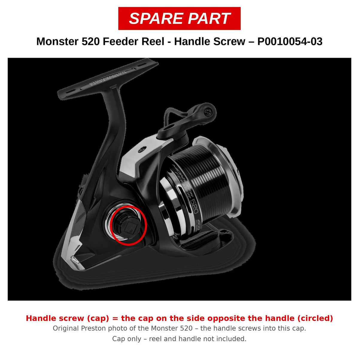 Preston Schroefdop slinger voor Monster 520 feedermolen – P0010054-03