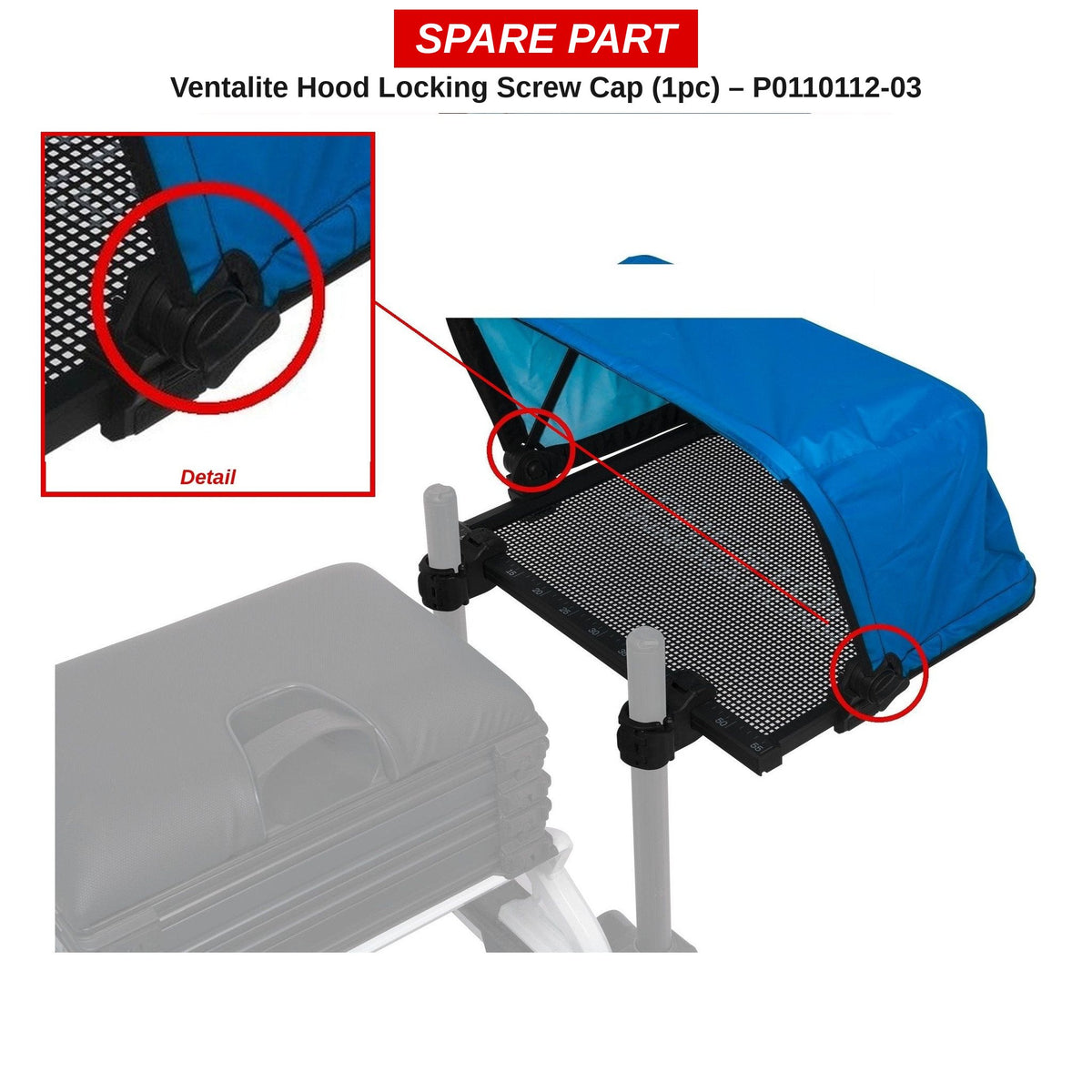Preston Schroefdop van de kapvergrendeling voor Ventalite Hoodie aastafel – P0110112-03
