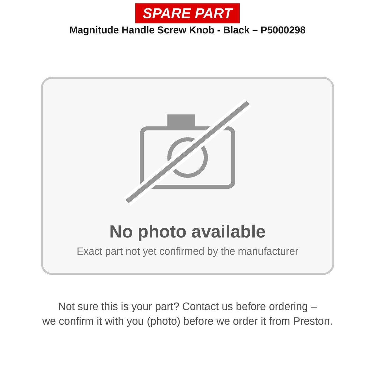 Preston Slingerknop zwart voor Magnitude molen – P5000298