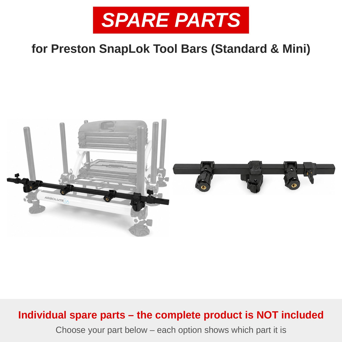 Preston SnapLok Tool Bars (Standard & Mini) – onderdelen
