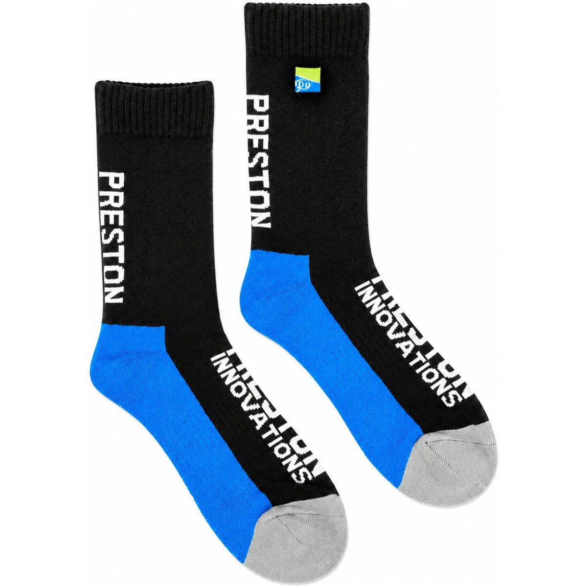 Preston Socks Twin Pack - zwarte en blauwe sokken met grijze tenen
