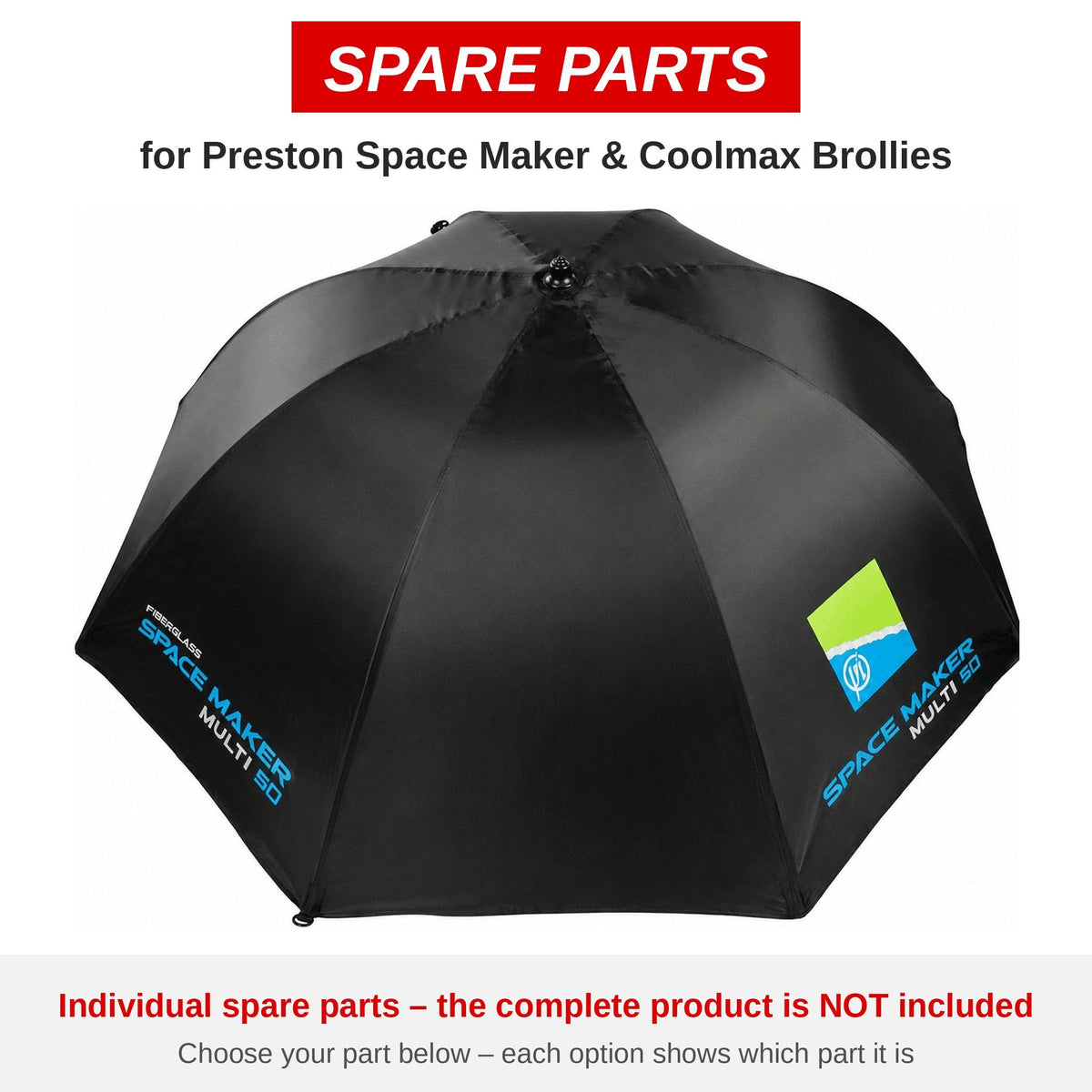 Preston Space Maker & Coolmax Brollies – onderdelen (P0180005)