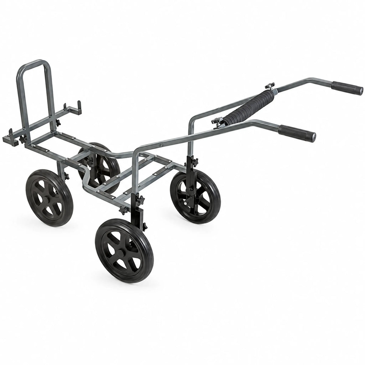 Preston Four Wheel Shuttle Conversion Kit SPST/19 – gemonteerd op vierwielige transportkar