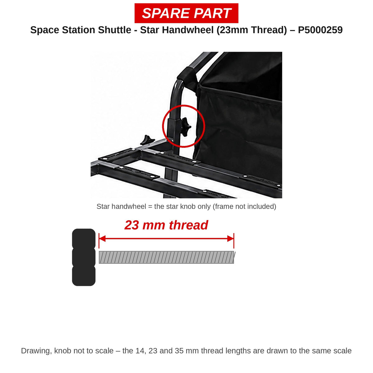 Preston Sterhandwieltje 23 mm voor Space Station Shuttle – P5000259