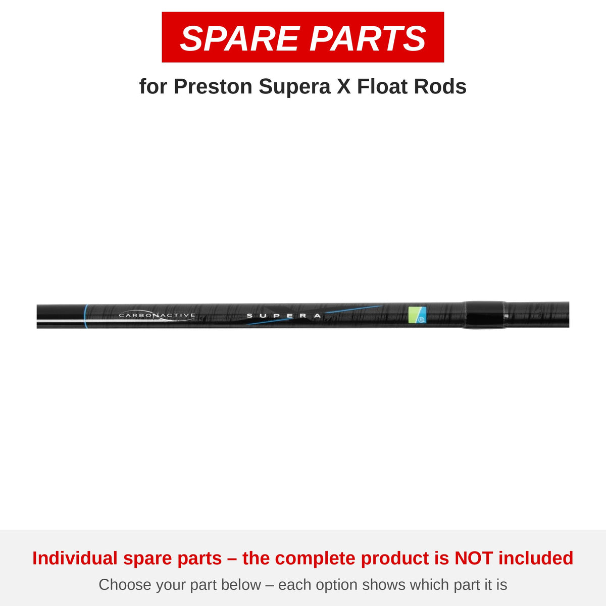 Preston Supera X Float Rods – onderdelen (P0060005)