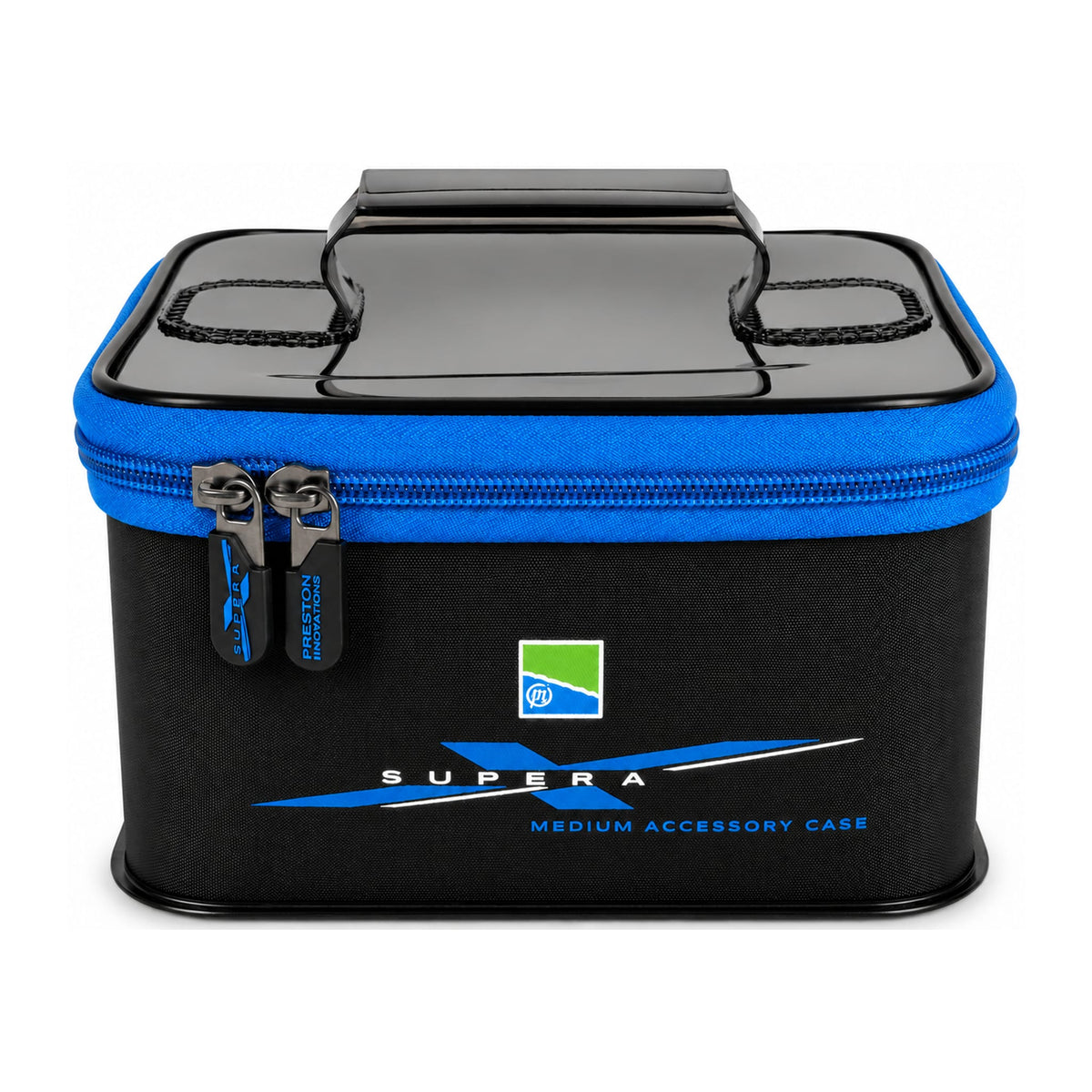 Preston Supera X Medium EVA Accessory Case met draaggreep en blauwe rits