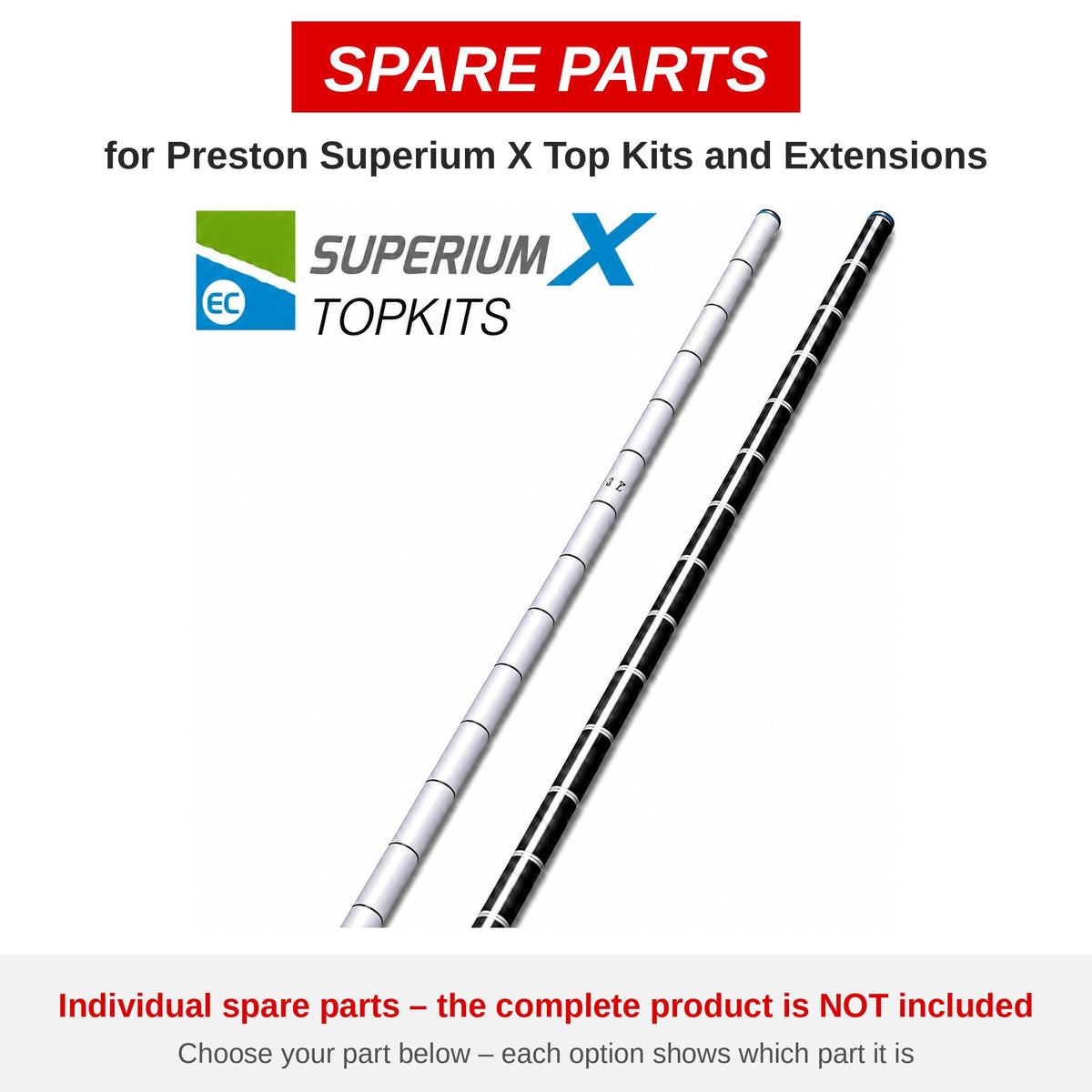 Preston Superium X Top Kits and Extensions – onderdelen (P4210042)