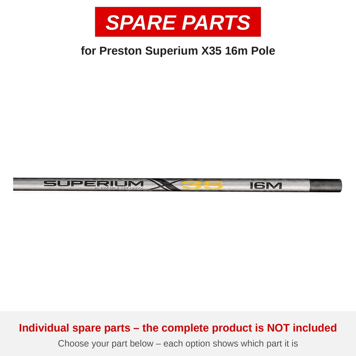 Preston Superium X35 16m Pole – onderdelen (P0240085)