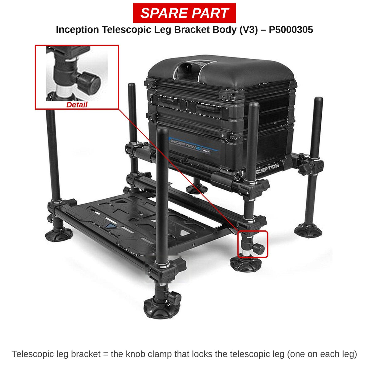 Preston Telescooppootbeugel V3 voor Inception zitkist – P5000305