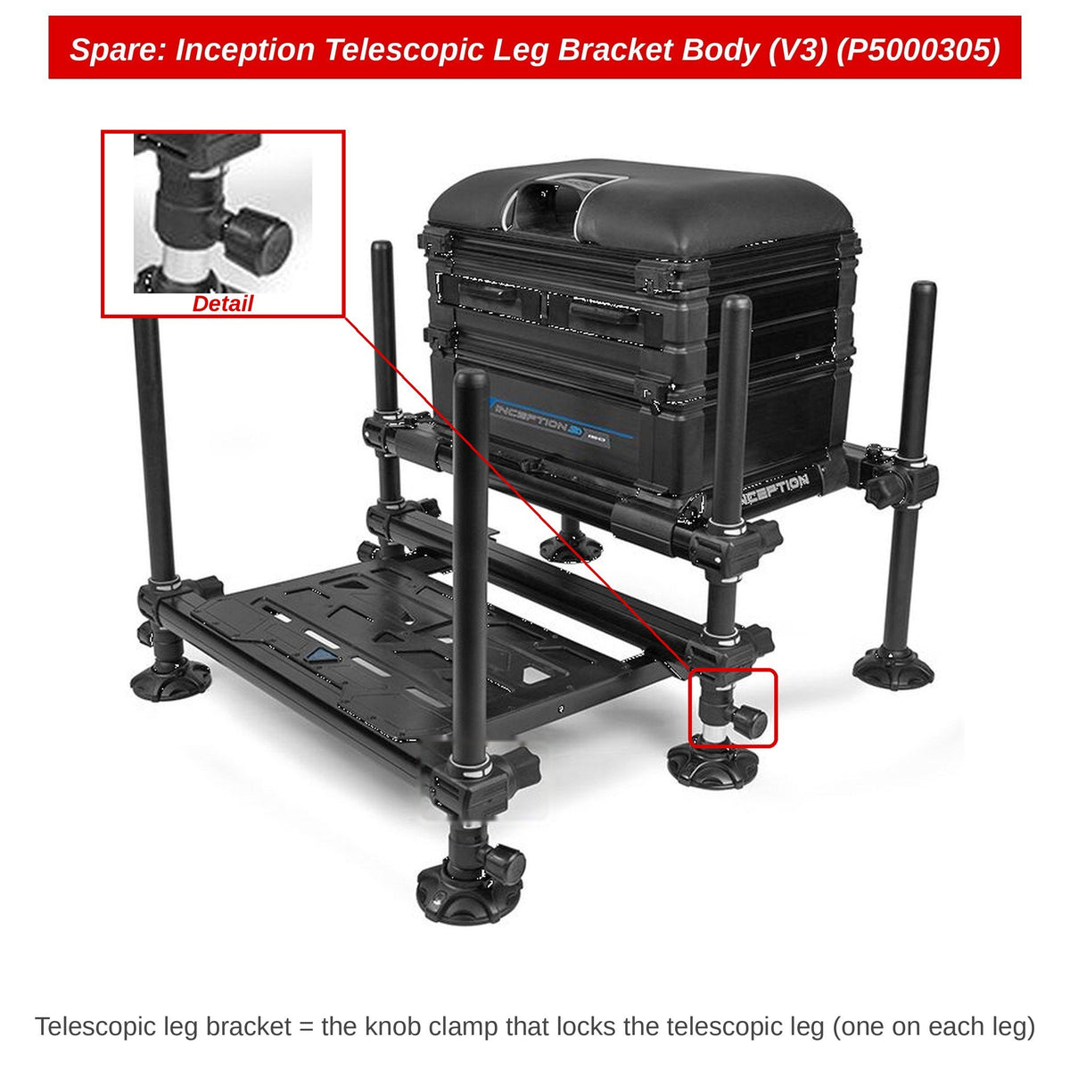 Preston Telescooppootbeugel V3 voor Inception zitkist – P5000305