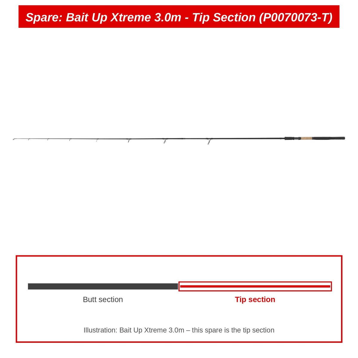 Preston Topdeel voor Bait Up Xtreme 3.0m voerhengel – P0070073-T