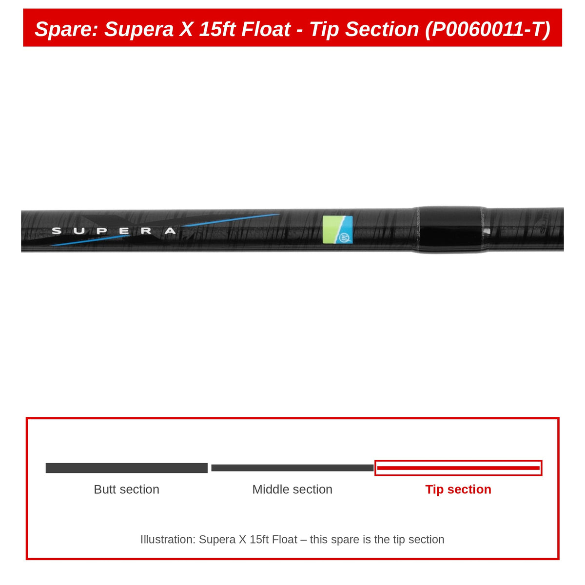 Preston Topdeel voor Supera X 15ft Float hengel – P0060011-T