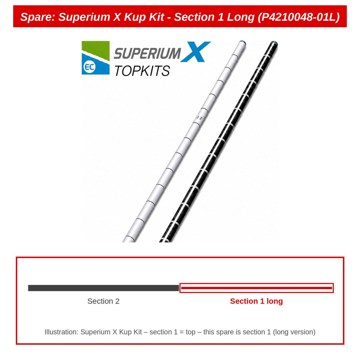 Preston Topsetdeel 1 lang voor Superium X Kup Kit – P4210048-01L