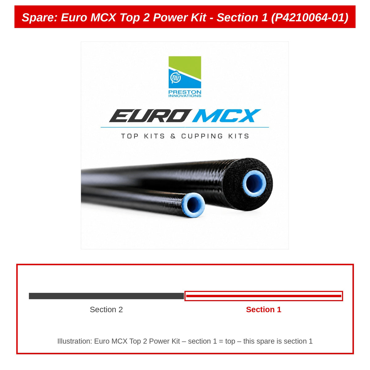 Preston Topsetdeel 1 voor Euro MC Top 2 Power Kit – P4210064-01