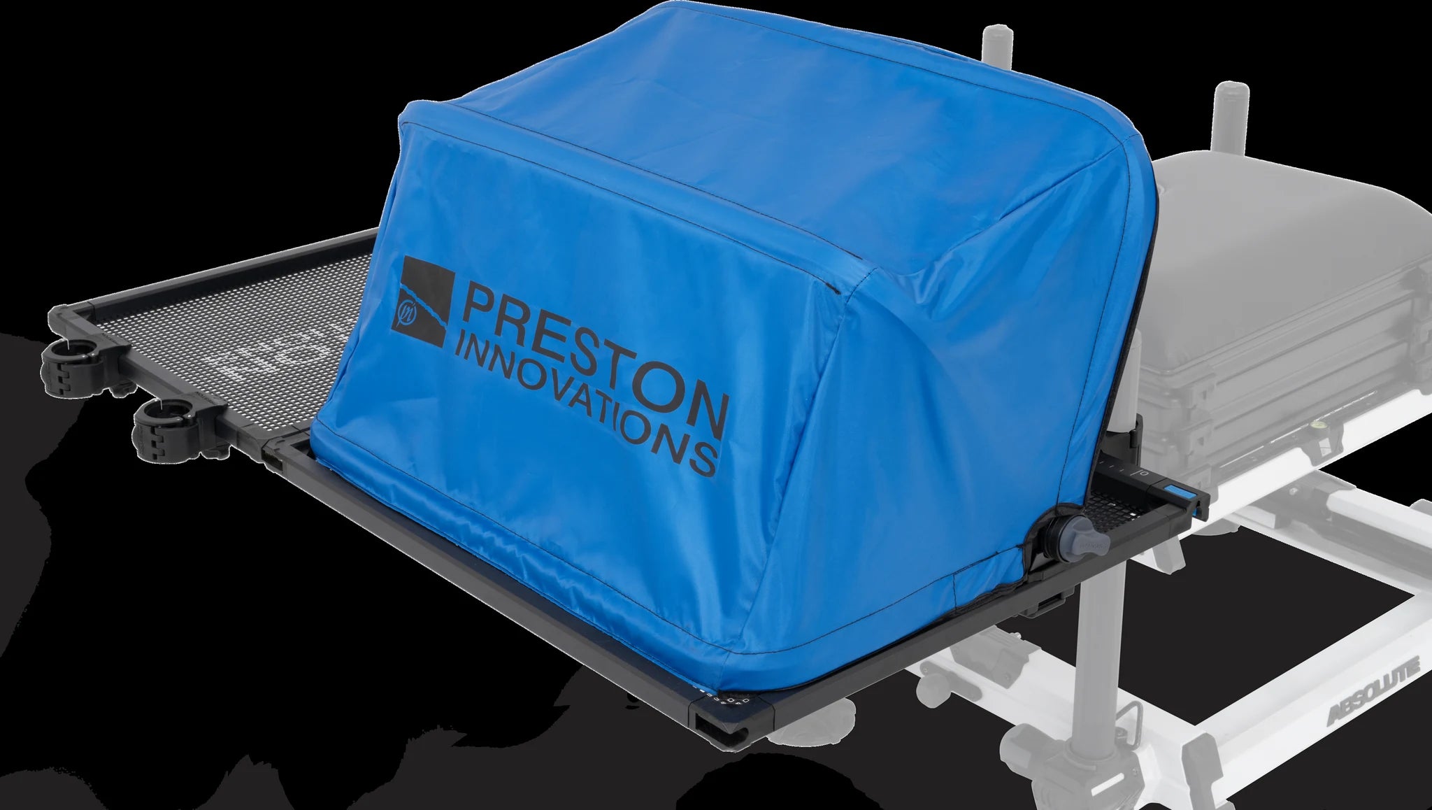 Preston Ventalite Hoodie Combi Side Tray – gesloten blauwe kap op zwarte achtergrond