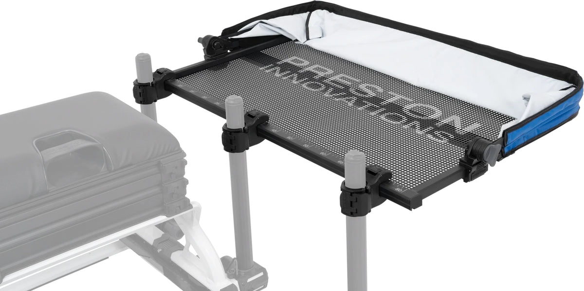 Preston Ventalite XXL Hoodie Side Tray – geopende kap en Ventamesh tafelblad