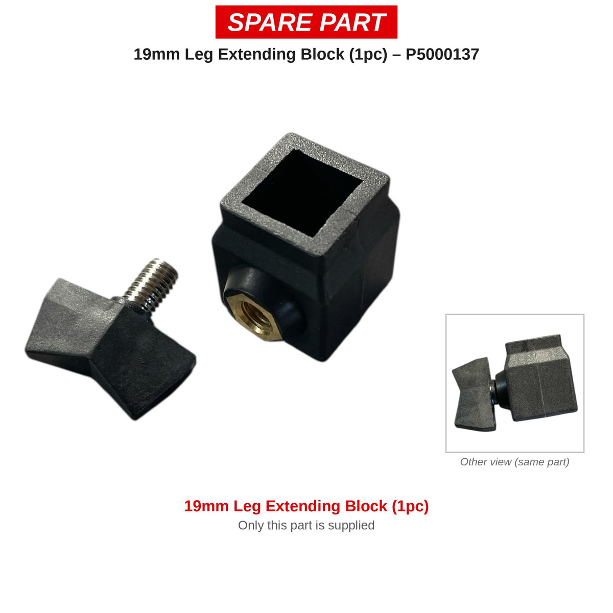 Preston Verlengblokje 19 mm poot voor Offbox Snaplok Tool Bar / Pole Support (1 stuk) – P5000137