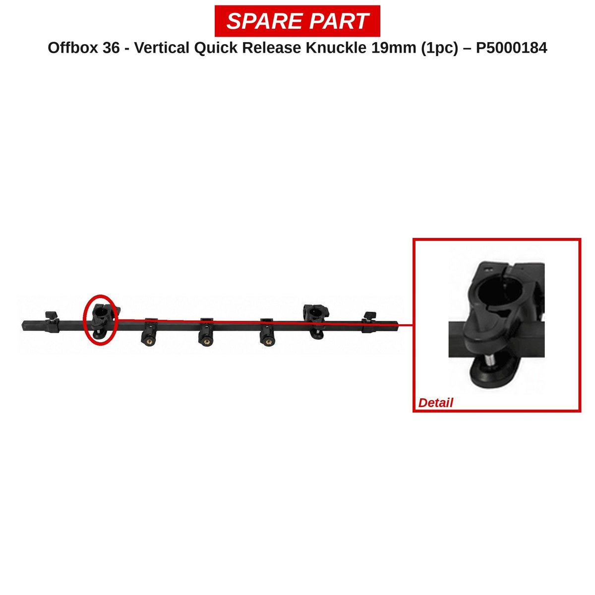 Preston Verticale snelklem 19 mm voor Offbox SnapLok Tool Bar – P5000184