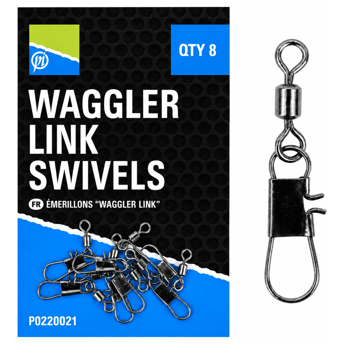 Preston Waggler Link-wartels met verpakking QTY 8 en een vergrote wartel met sluitclip