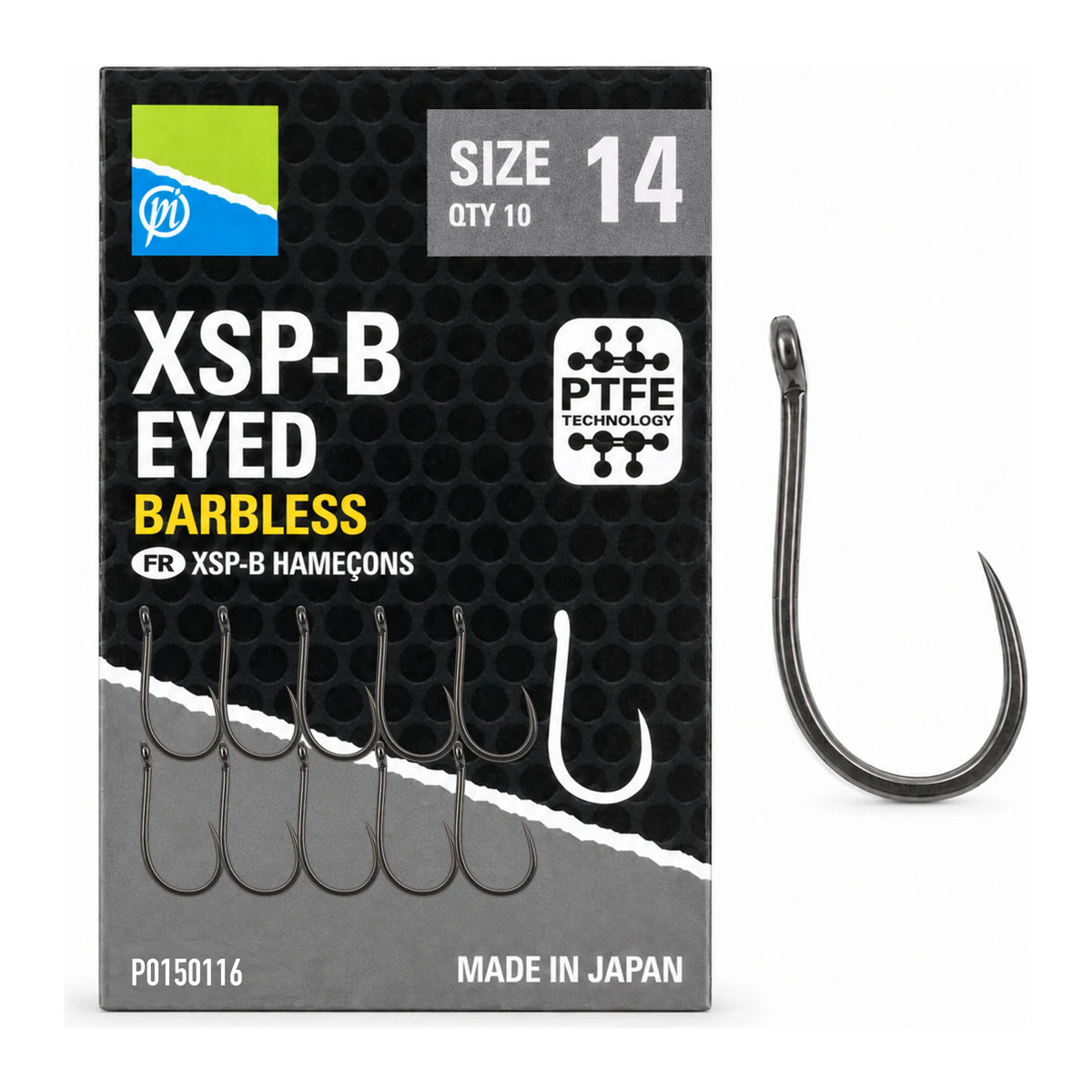 Preston XSP-B Eyed Barbless maat 14 – haak met oog zonder weerhaak
