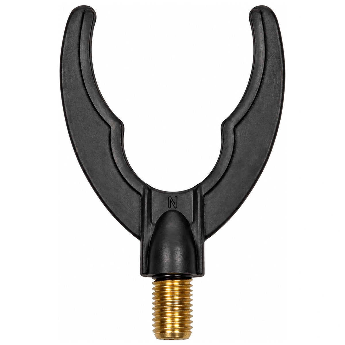 Zebco Trophy Double U Rod Rest zwarte U-vormige hengelsteun met messing schroefdraad