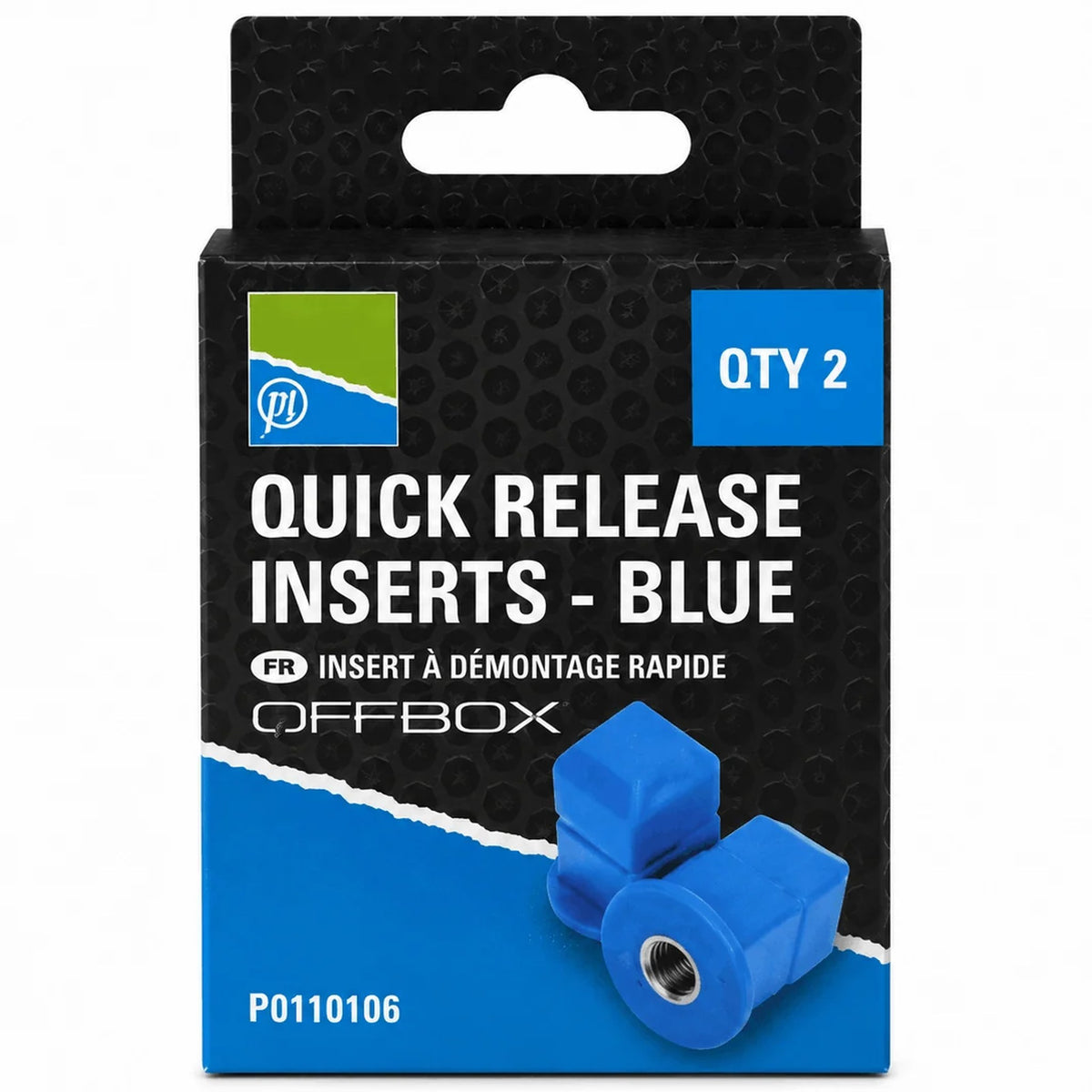 Preston Quick Release Inserts Blue – verpakking met 2 inzetstukken