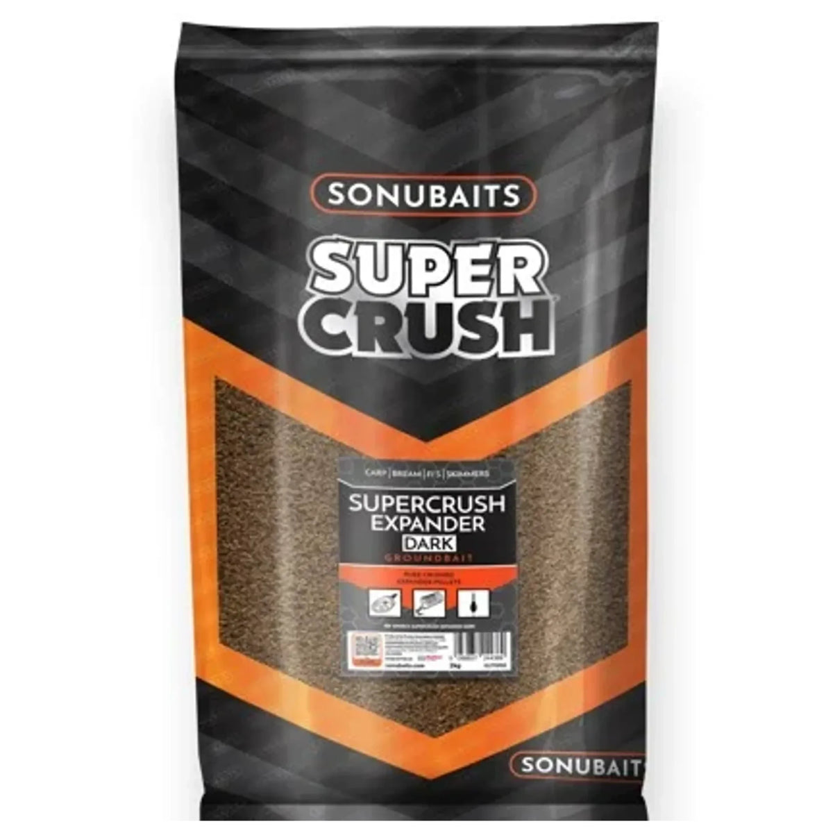 Sonubaits Supercrush Expander Dark 2kg – vierkante cover met strakke marge